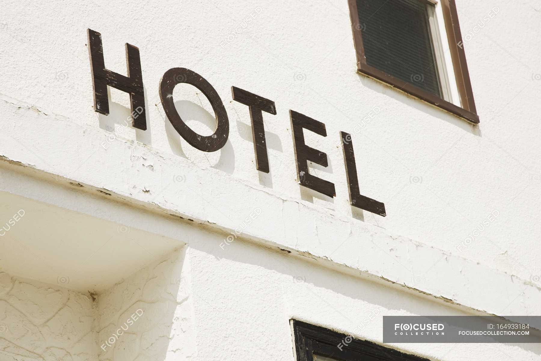 Old Hotel Sign — daytime, backdrop - Stock Photo | #164933184