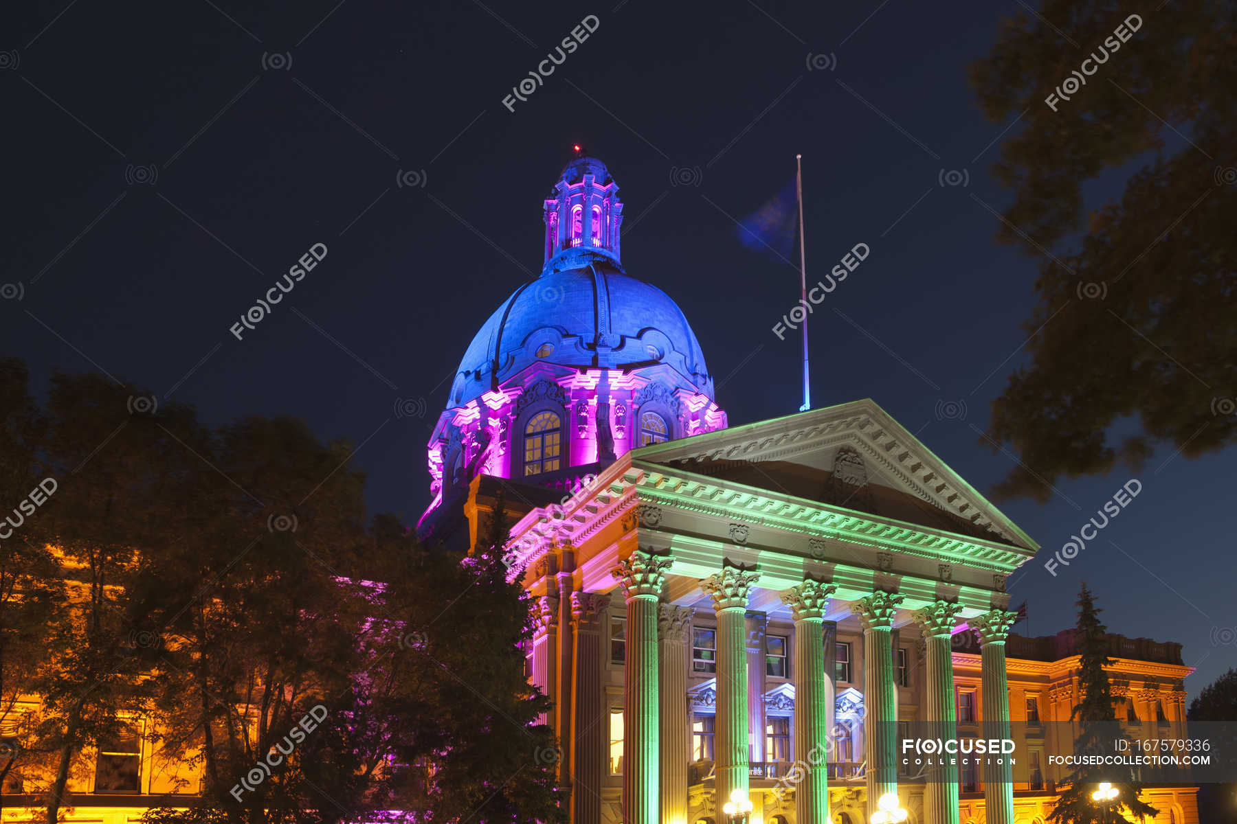 Alberta Legislature building — facade, silhouette - Stock Photo ...