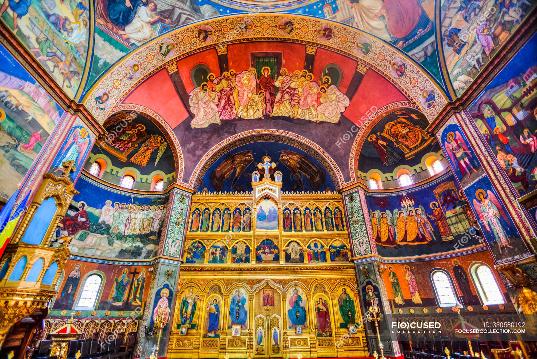 Frescoes, Holy Trinity Cathedral, Founded In 1902; Sibiu, Transylvania 