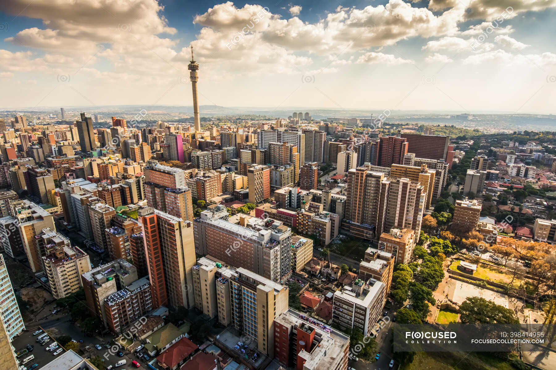 View over Johannesburg from Hillbrow; Hillbrow, Johannesburg, Gauteng ...