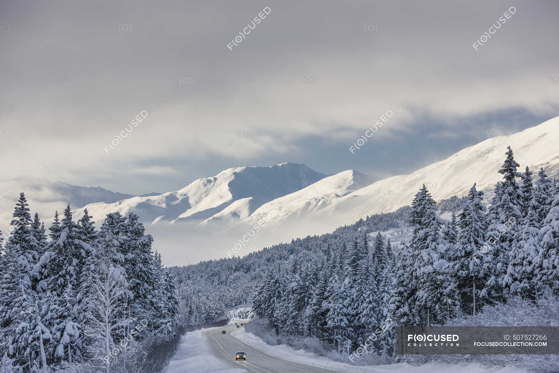 Clouds Clearing Over Seward Highway From The Kenai Mountains Above