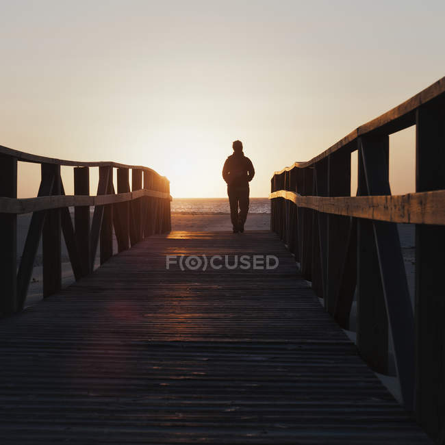 Silhouette Of  Person Walking — Stock Photo