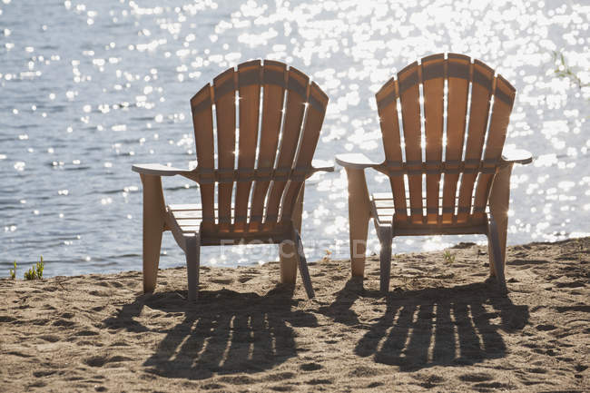 Two beach chairs — Stock Photo