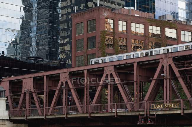 Train de métro, Chicago, Illinois, États-Unis — Photo de stock
