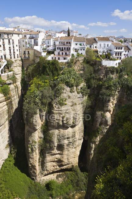 Buildings on montain cliff — Stock Photo
