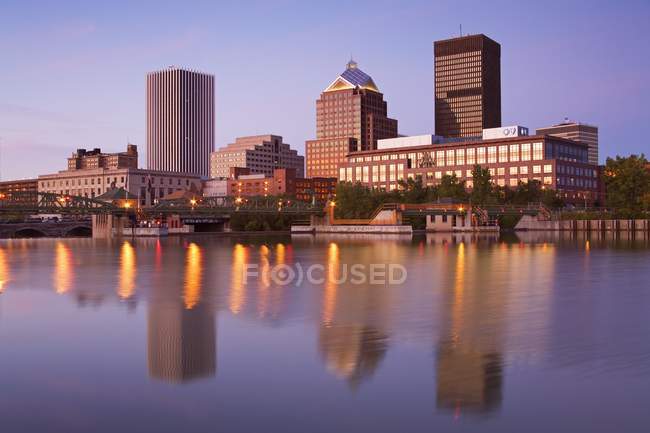 Genesee River And Rochester Skyline — Stock Photo