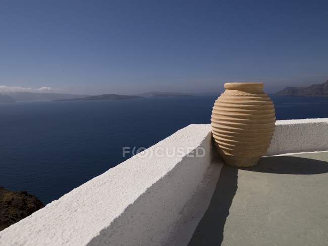 Veranda, Santorini, Grecia - foto de stock