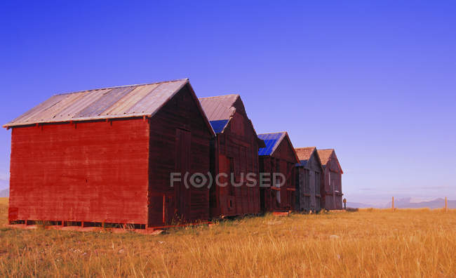 Farm Buildings In  Row — Stock Photo