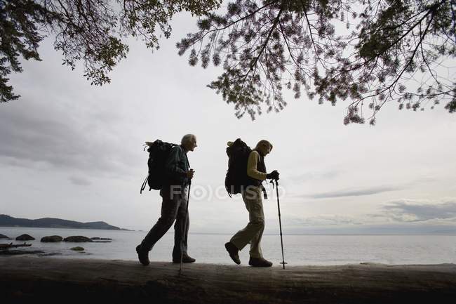 Due uomini escursionismo — Foto stock