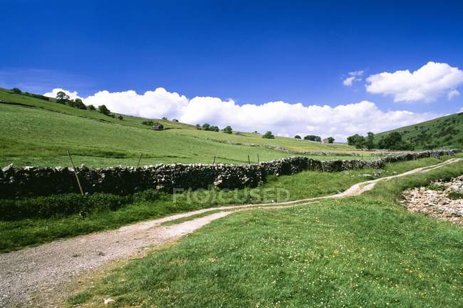 Road And Stone Fences — Stock Photo
