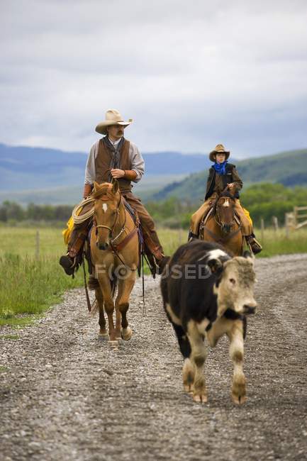Cowboys uomo e donna — Foto stock