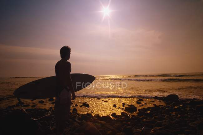 Surfer At  End Of  Day — Stock Photo