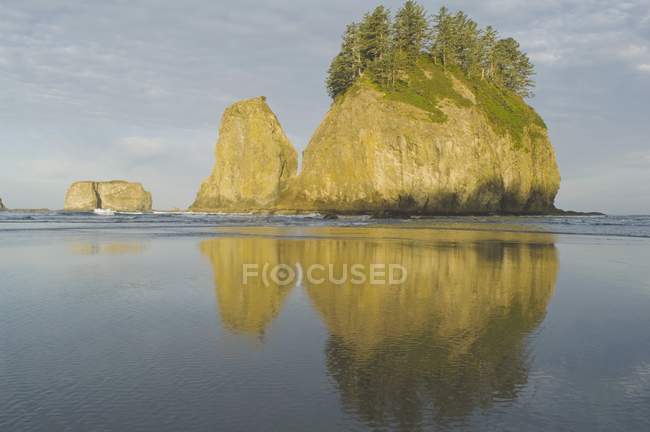 Grande rocha fora da costa — Fotografia de Stock