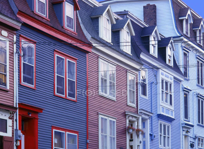 Row Houses with windows — Stock Photo