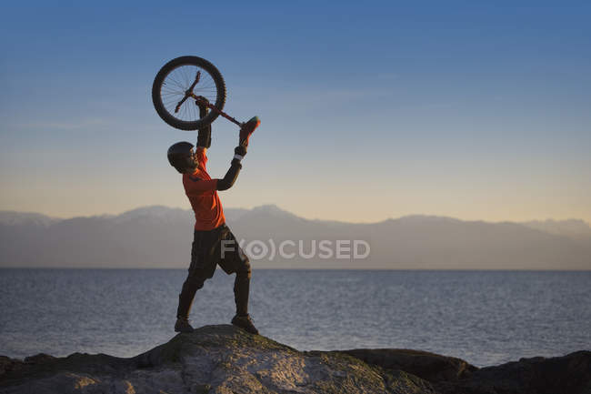 Young man Unicycling — Stock Photo