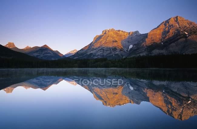 Mount Kidd Reflected In  Pond — Stock Photo
