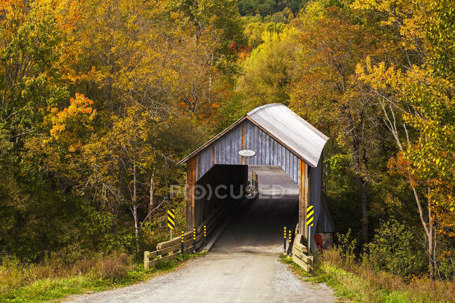 Covered bridge in Quebec — Stock Photo