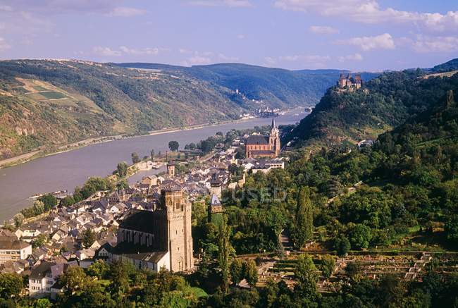 Oberwesel und Rhein — Stockfoto