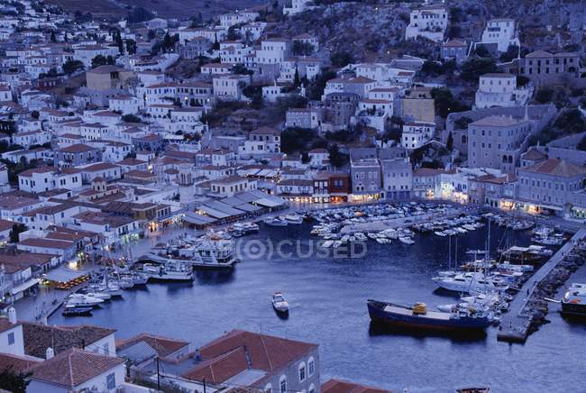 Hydra Harbour, Saronic Gulf Islands, Greece — Stock Photo