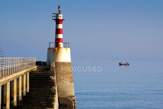 Lighthouse, Amble, Northumberland — Stock Photo