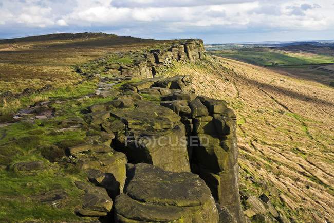 Vista Lungo Stanage Edge, Derbyshire, Inghilterra — Foto stock