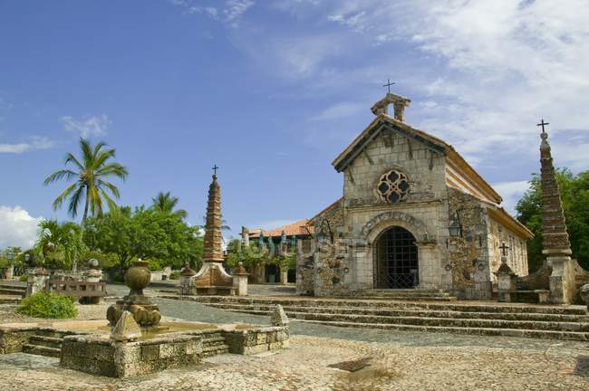 Stone Church in Dominican Republic — Stock Photo