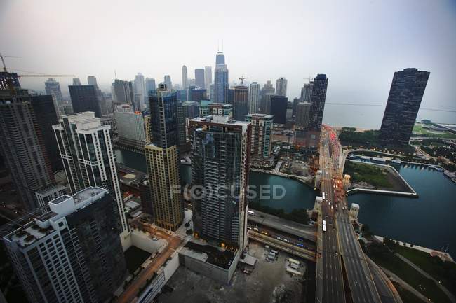 Vista de los edificios de Chicago - foto de stock