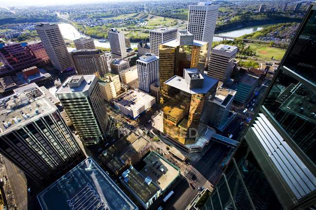 Vista aérea do centro da cidade — Fotografia de Stock