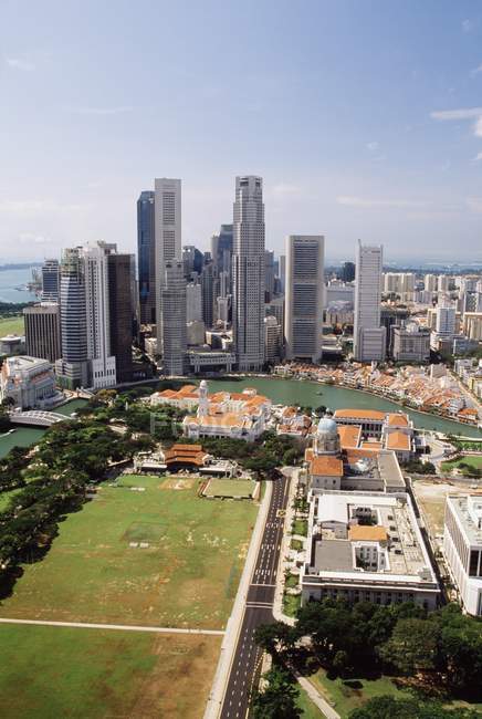 Vista de ángulo alto de Singapur - foto de stock