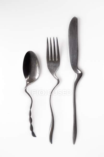 Cuillère, fourchette et couteau — Photo de stock