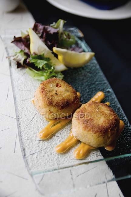 Fried Crab Cakes — Stock Photo