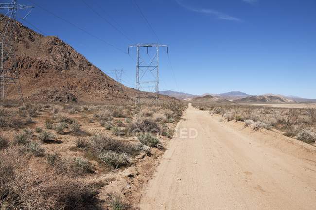 Transmission Line By Road — Stock Photo