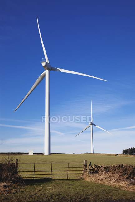 Дарем землі, вітряні турбіни — стокове фото