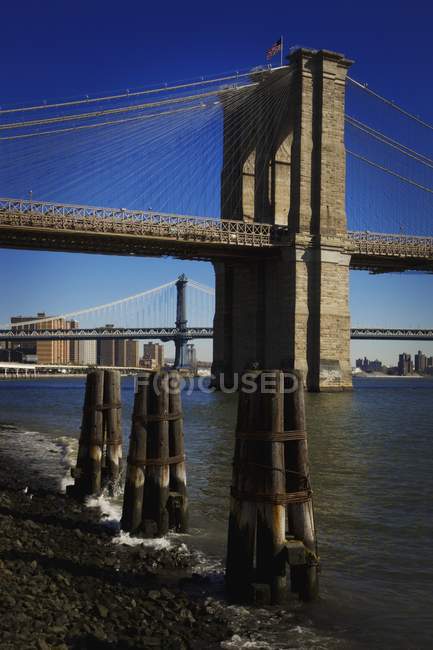 Nueva York, Puente de Brooklyn - foto de stock
