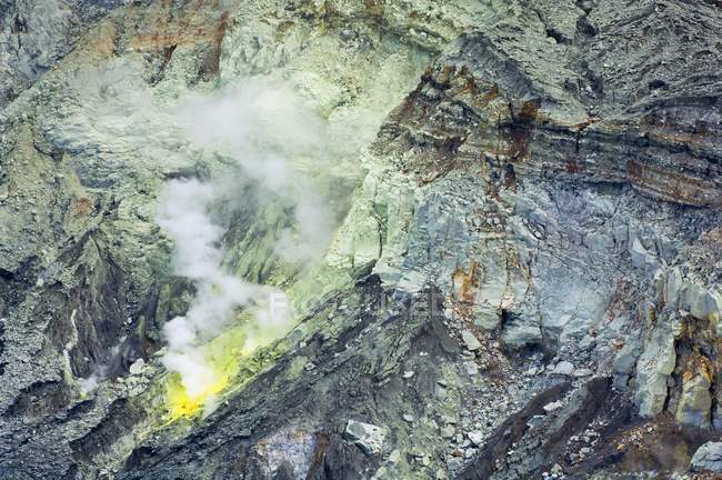 Ventilatore di zolfo nel vulcano Poas, Costa Rica — Foto stock