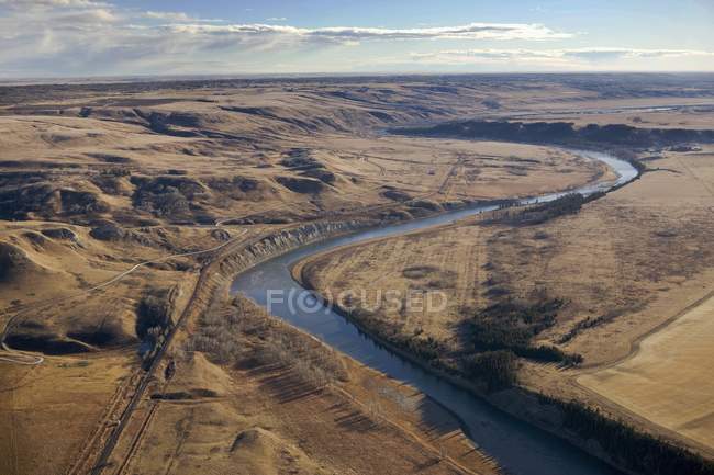 Воздушный вид на реку Боу — стоковое фото