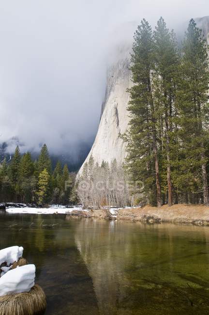 River At Foot Of Mountain — Stock Photo
