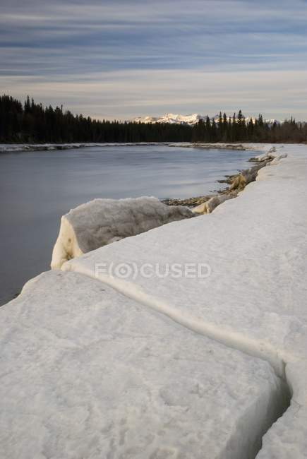 El río Bow en invierno - foto de stock