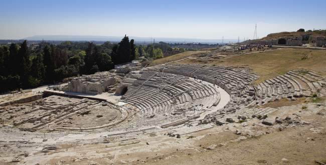 Griechisches amphitheater in syrakus — Stockfoto