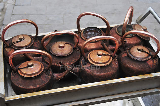 Kupfer Teekannen; beijing — Stockfoto