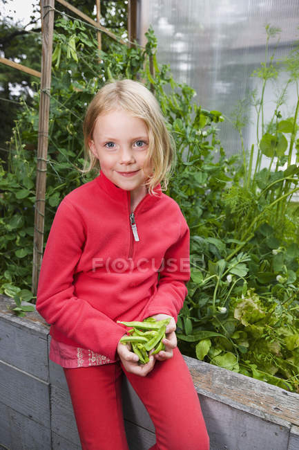 Young Girl Holding Lap — Stock Photo