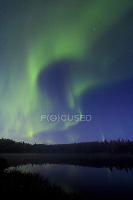 Aurora Borealis Sopra South Rolly Lake — Foto stock