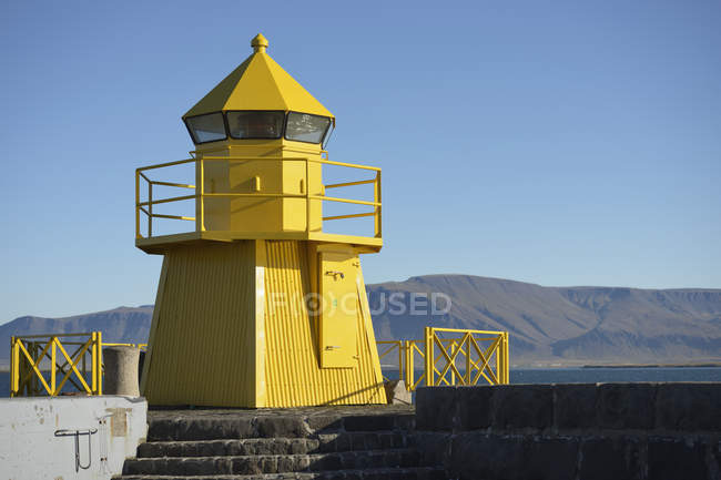 Lighthouse At Entrance To Reykjavik Harbour — Stock Photo