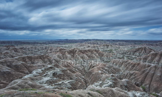Clouds overtop of badlands national park — Stock Photo