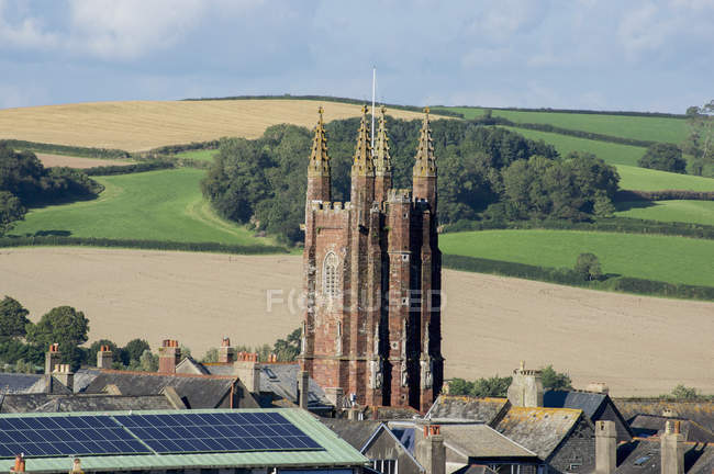 Torre della chiesa di Totnes Town — Foto stock