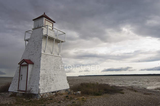 Lighthouse on lake winnipeg — Stock Photo