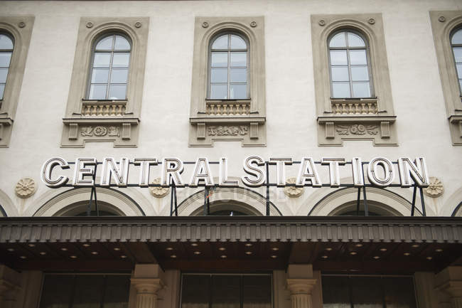 Assine para a estação central — Fotografia de Stock