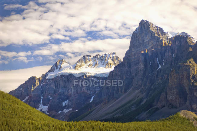 Montagne glaciali e alberi — Foto stock