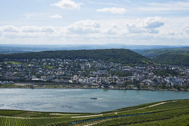 Fiume Rhein Guardando verso Bingen — Foto stock