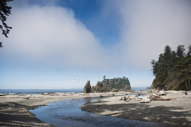 Formations rocheuses le long de la côte — Photo de stock